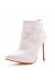 Elara Heeled Boots - White Lace