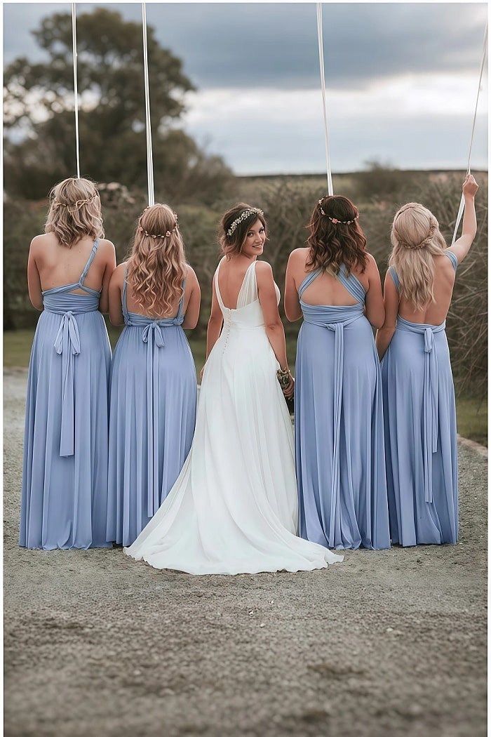 Akaks Lavishly Dusty Blue Infinity Bridesmaid Dresses Image2