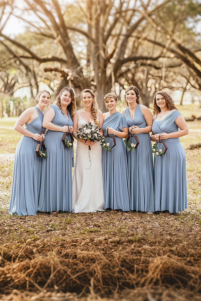 Akaks Lavishly Dusty Blue Infinity Bridesmaid Dresses Image3