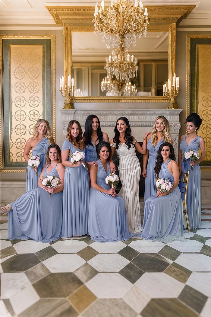 Akaks Lavishly Dusty Blue Infinity Bridesmaid Dresses Image4