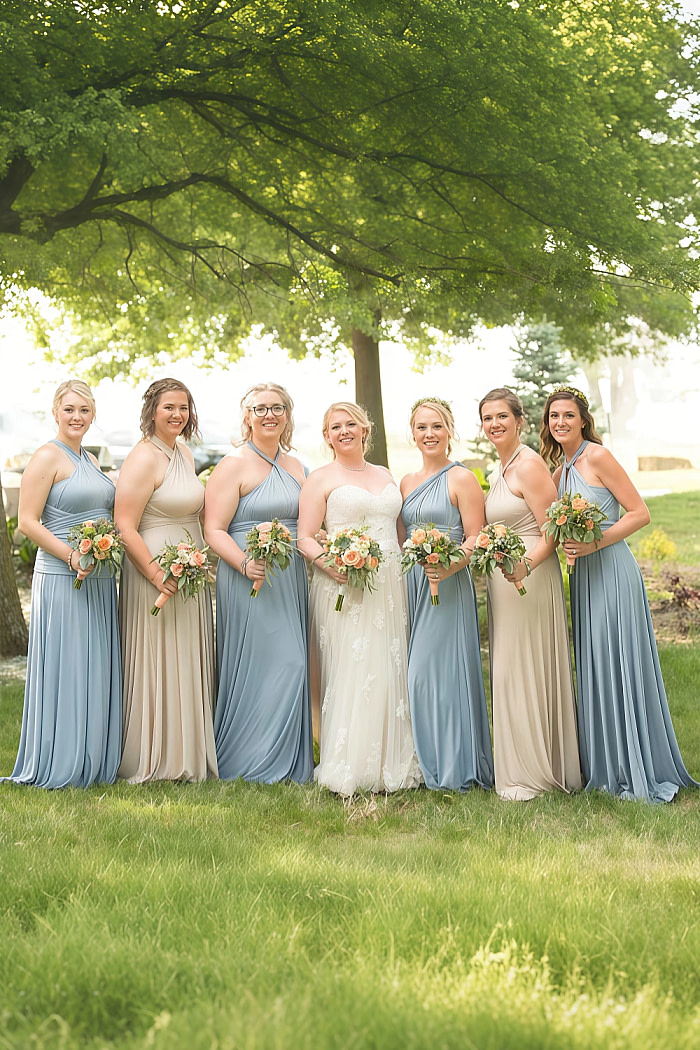 Akaks Lavishly Dusty Blue Infinity Bridesmaid Dresses Image5