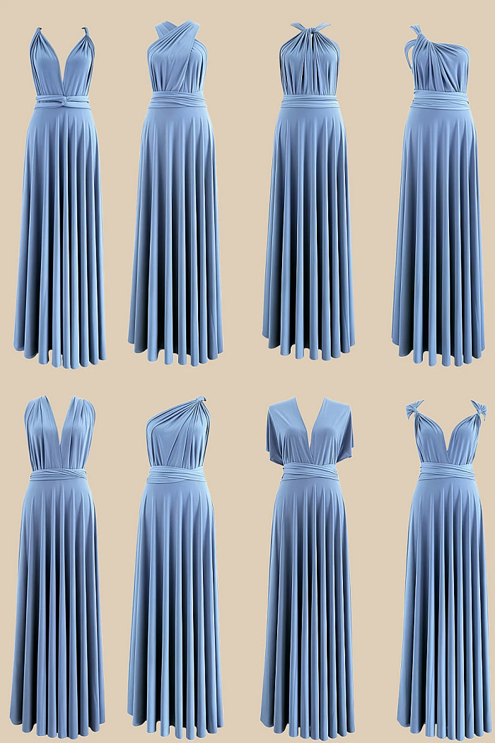 Akaks Lavishly Dusty Blue Infinity Bridesmaid Dresses Image7