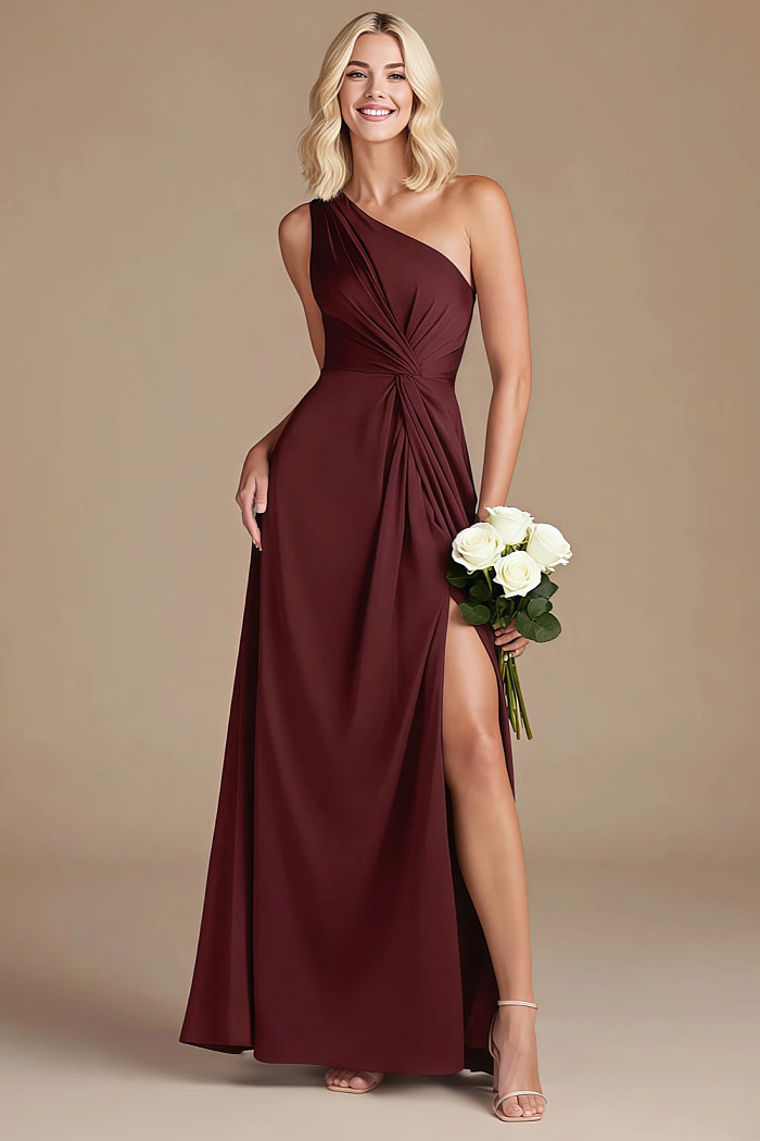 Akaks Gleeful Cabernet Satin Bridesmaid Dresses Image387753