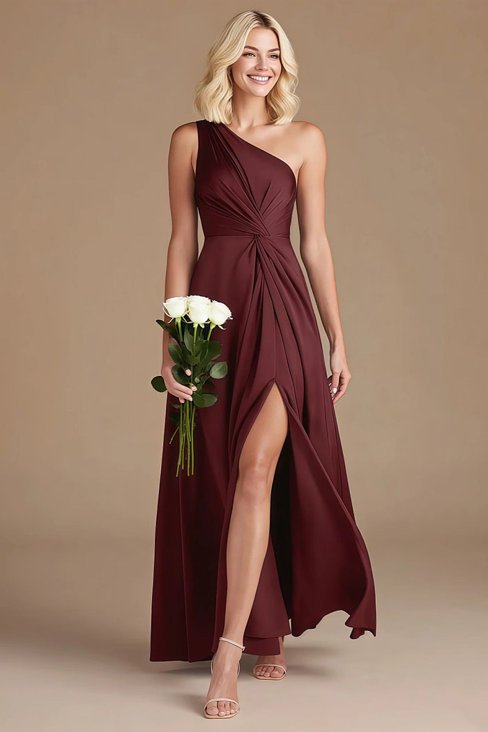 Akaks Gleeful Cabernet Satin Bridesmaid Dresses Image894373