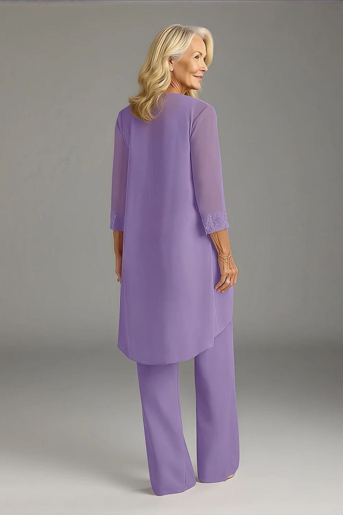 Akaks Adriana Tahiti Mother Of The Bride Dresses Jumpsuits Scoop Neck Sequins Chiffon Dress Image102877