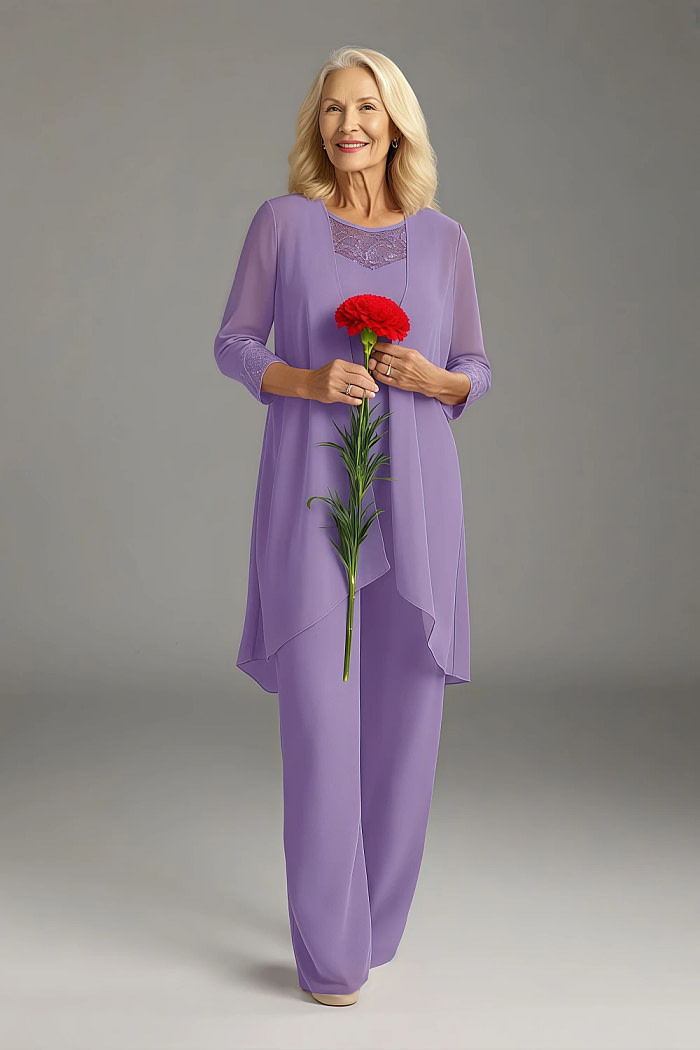 Akaks Adriana Tahiti Mother Of The Bride Dresses Jumpsuits Scoop Neck Sequins Chiffon Dress Image696628