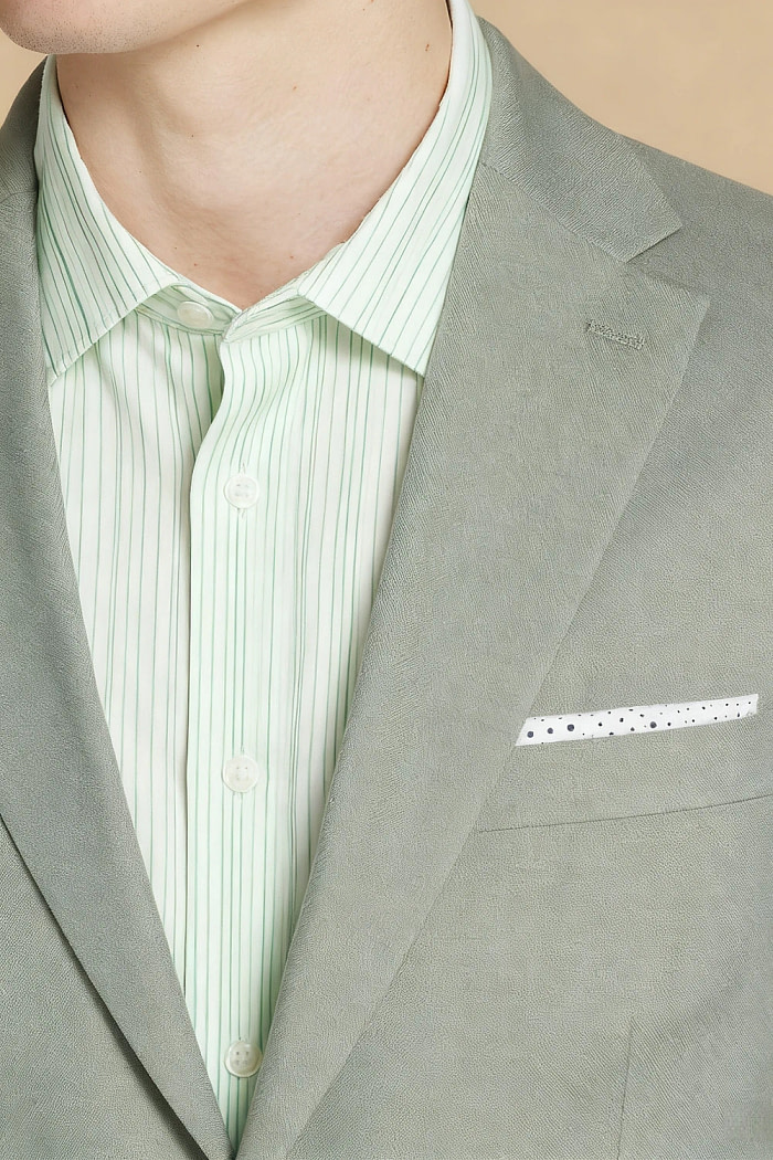 Akaks Arlo Linen Sage Green Suit Single Breasted Notch Lapels Side-Vented Jacket Flat Front Pre-Hemmed Pants Image579483