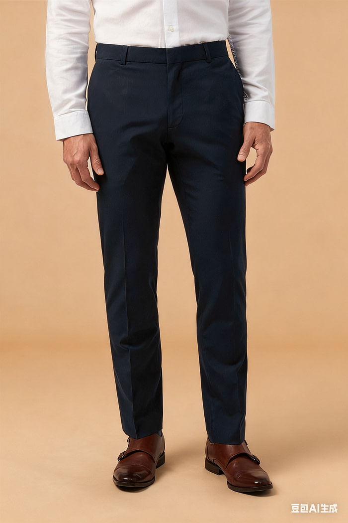 Akaks Beau Stretch Suits In Navy Blue Three Piece Suit Single-Breasted Double-Button Jacket Straight-Leg Trousers With Back-Pocket Buttons Five-Button Waistcoat Image552388