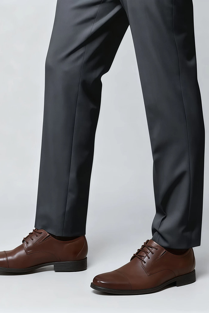 Akaks James Wool Charcoal Grey Suit Classic Single-Breasted Notch Lapels Jacket Adjustable Hems Pants Image552860