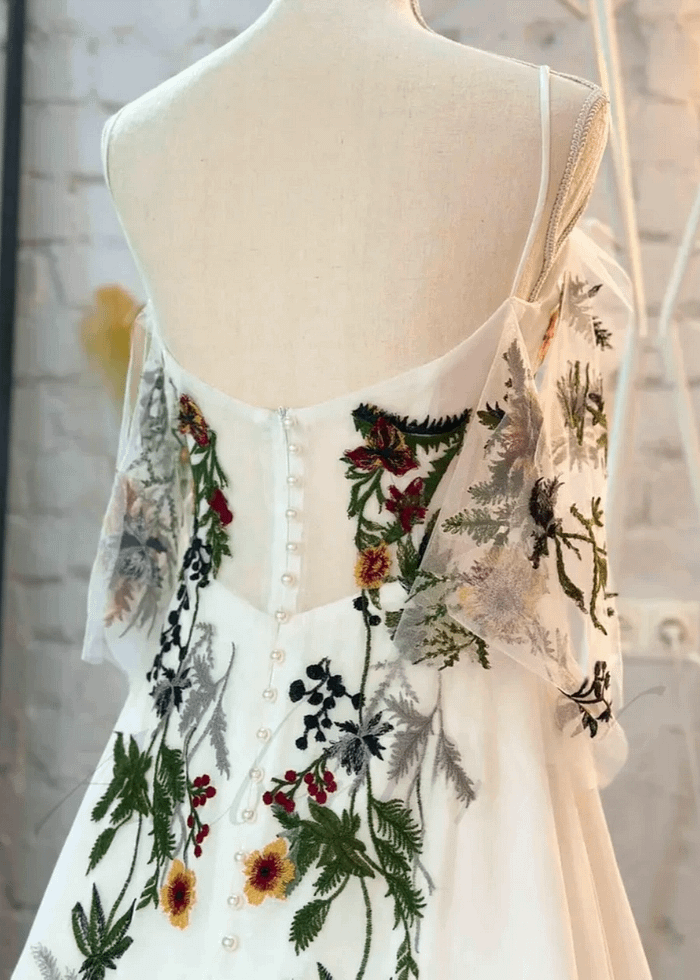 Liz | Discover The Dream Floral Wedding Dress For Your Big Day - Ivory Floral - Promdressclub