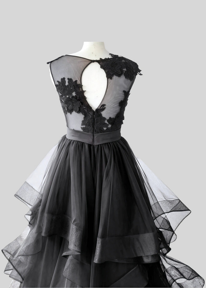 Laura | Timeless Gothic Black Wedding Dresses Bold Elegance For Modern Brides - Black - Promdressclub