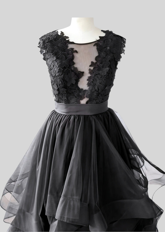 Laura | Timeless Gothic Black Wedding Dresses Bold Elegance For Modern Brides - Black - Promdressclub