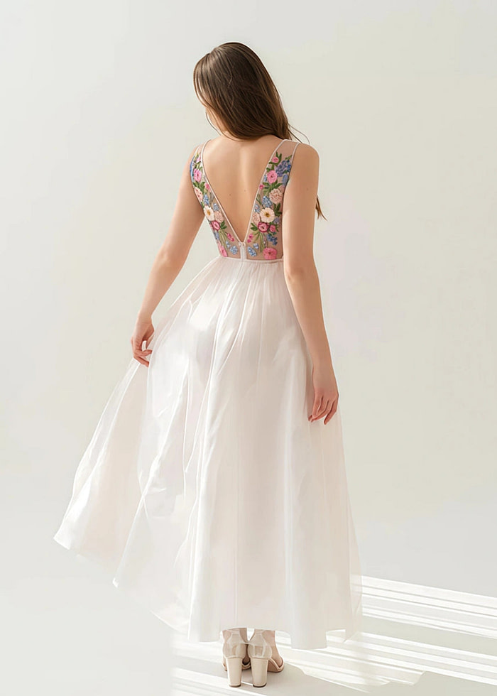 Luciana | Discover Your Dream Floral Wedding Dress: Timeless Elegance &Amp; Effortless Grace - White Floral - Promdressclub
