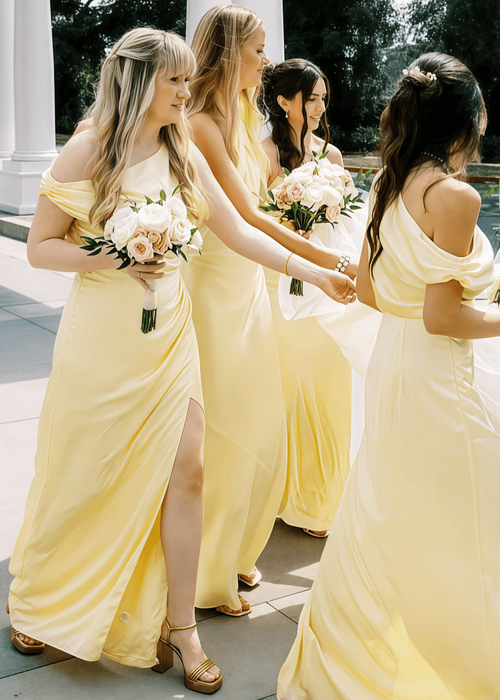 Akaks Incredible Fuchsia Bridesmaid Dress Satin Sheath One Shoulder Floor Length Dress With Slits Image956381