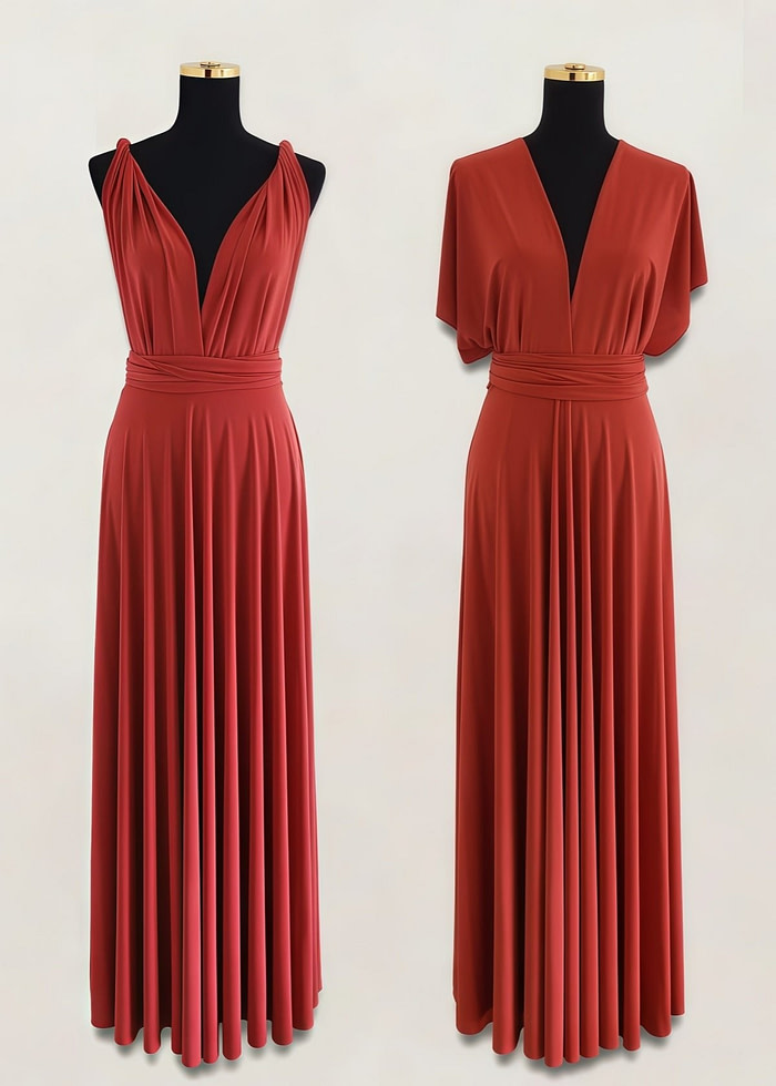 Charlotte | Romance Dreamer Infinity Maternity Orange Chiffon Maxi Bridesmaid Dress With Multiway Convertible - Price #Price_Variant_Lowest# - Orange - Promdressclub