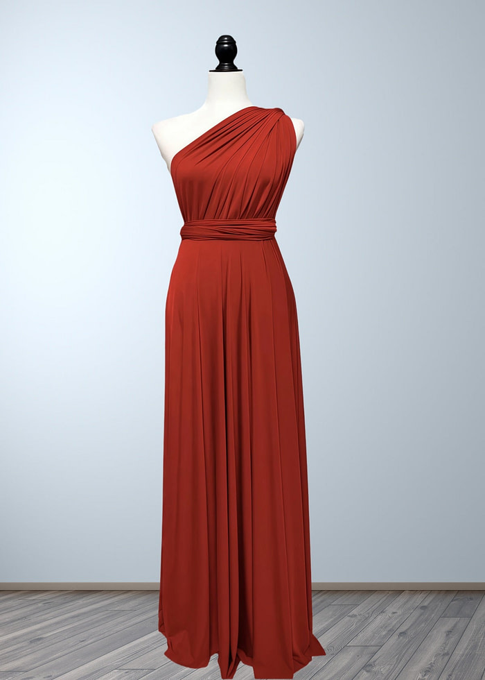 Charlotte | Romance Dreamer Infinity Maternity Orange Chiffon Maxi Bridesmaid Dress With Multiway Convertible - Price #Price_Variant_Lowest# - Orange - Promdressclub