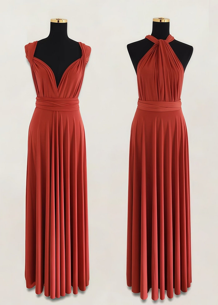 Charlotte | Romance Dreamer Infinity Maternity Orange Chiffon Maxi Bridesmaid Dress With Multiway Convertible - Price #Price_Variant_Lowest# - Orange - Promdressclub