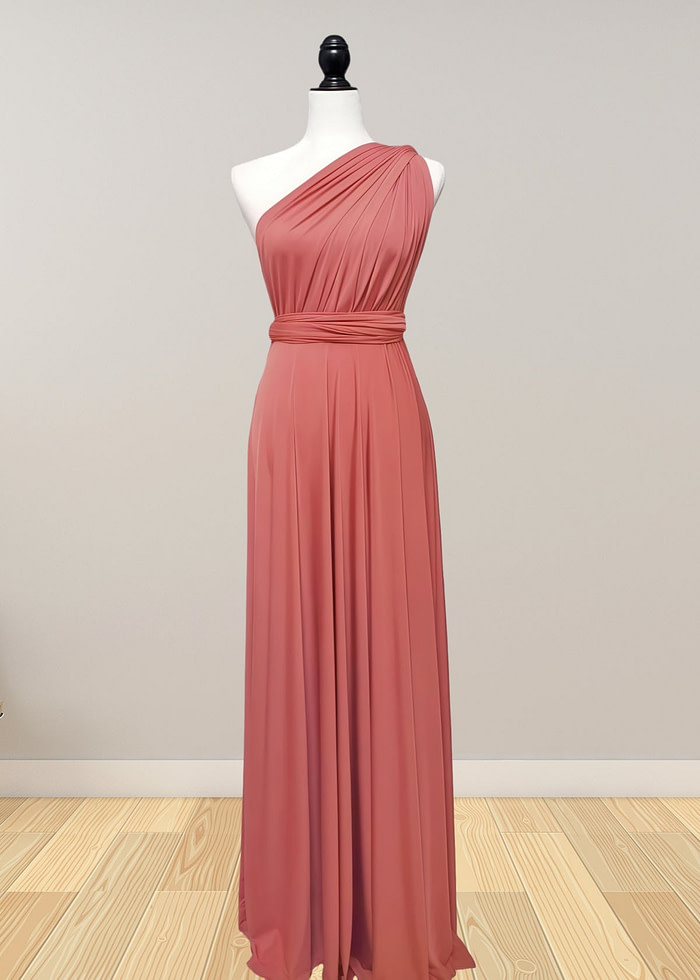 Daphne | Elegance Infinity Peach Chiffon Maxi Bridesmaid Dress With Multiway Convertible - Price #Price_Variant_Lowest# - Peach - Promdressclub