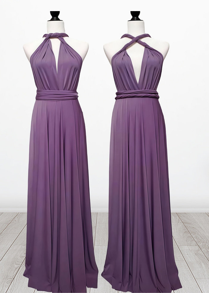 Diana | Cherished Vow Infinity Purple Chiffon Maxi Bridesmaid Dress With Multiway Convertible - Price #Price_Variant_Lowest# - Purple - Promdressclub