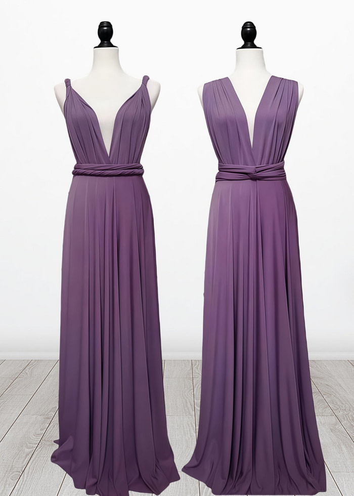 Diana | Cherished Vow Infinity Purple Chiffon Maxi Bridesmaid Dress With Multiway Convertible - Price #Price_Variant_Lowest# - Purple - Promdressclub