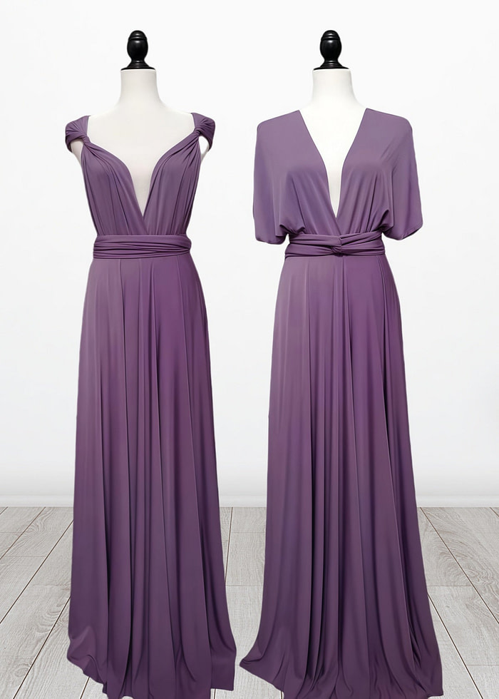 Diana | Cherished Vow Infinity Purple Chiffon Maxi Bridesmaid Dress With Multiway Convertible - Price #Price_Variant_Lowest# - Purple - Promdressclub