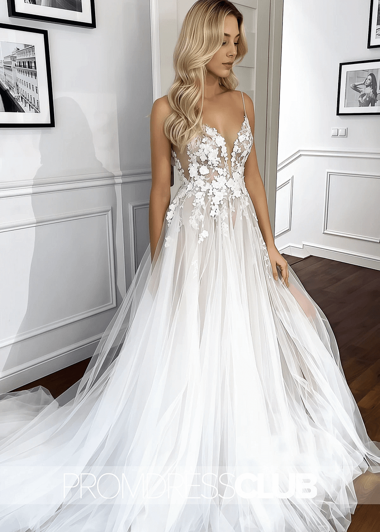 Promdressclub Mignon Long White Wedding Dresses Under 500