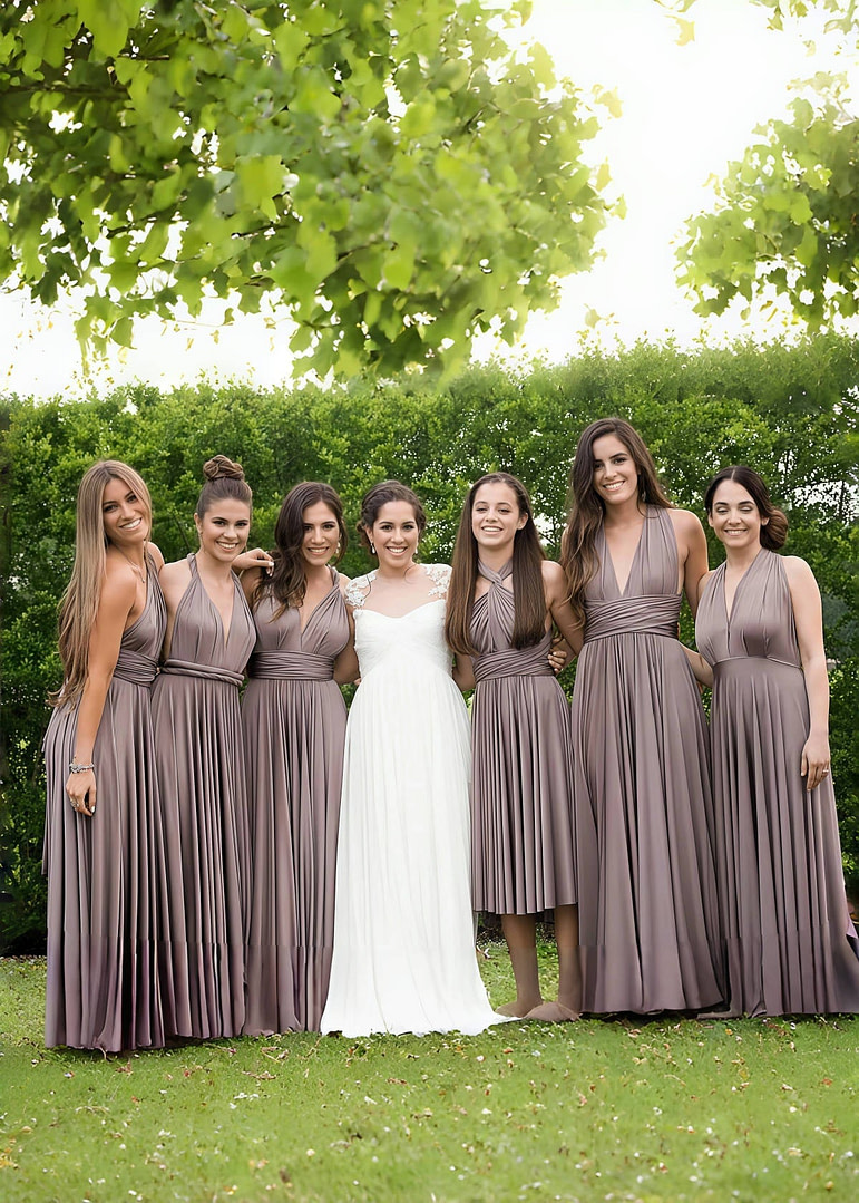 Akaks Lavishly Infinity Taupe Bridesmaid Dress Image1