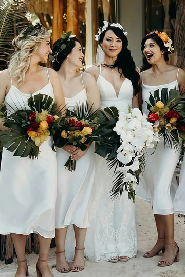 Athena | Sexy Sheath Spaghetti Straps White Chiffon Midi Bridesmaid Dress - Price #price_variant_lowest# - White - PromDressClub