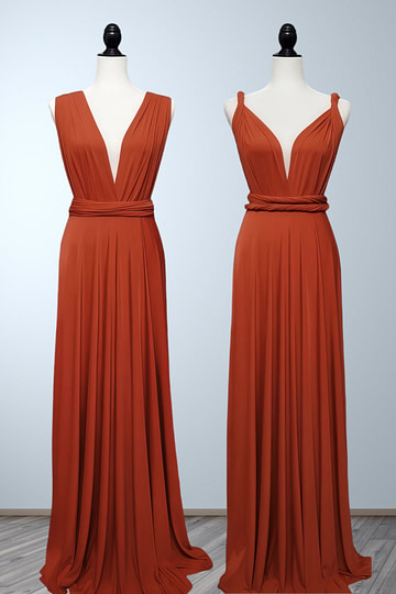 Charlotte | Romance Dreamer Infinity Maternity Orange Chiffon Maxi Bridesmaid Dress with Multiway Convertible - Price #price_variant_lowest# - Orange - PromDressClub