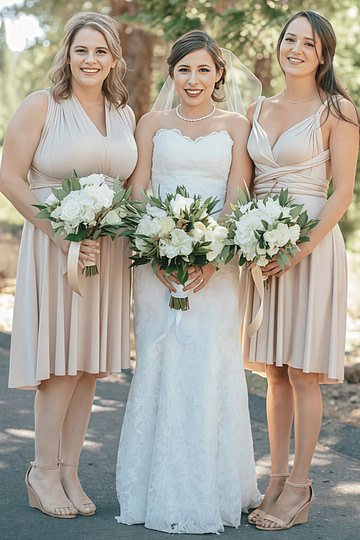 Exquisite Champagne Multiway Bridesmaid Dresses Image1