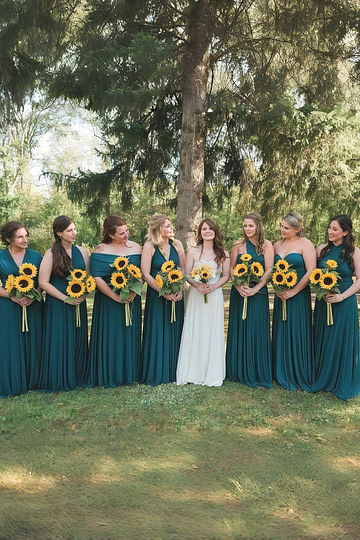 Deborah | Eternal Convertible Teal Blue Chiffon Maxi Bridesmaid Dress with Multiway Infinity - Price #price_variant_lowest# - Teal Green - PromDressClub