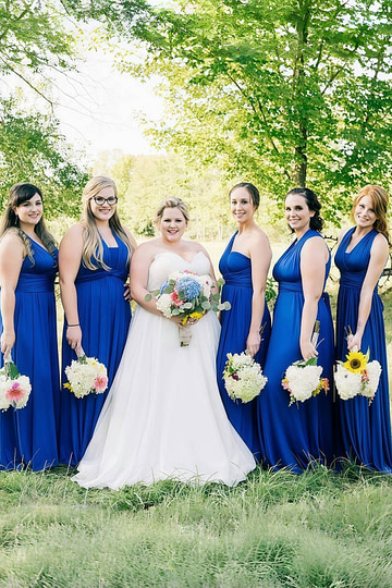 Dinah | Purely Elegant Infinity Royal Blue Chiffon Maxi Bridesmaid Dress with Multiway Convertible - Price #price_variant_lowest# - Royal Blue - PromDressClub