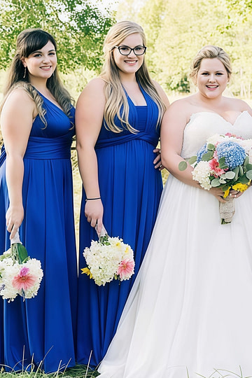 Dinah | Purely Elegant Infinity Royal Blue Chiffon Maxi Bridesmaid Dress with Multiway Convertible - Price #price_variant_lowest# - Royal Blue - PromDressClub