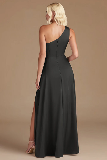 Akaks Gleeful Black Satin Bridesmaid Dresses Image802974