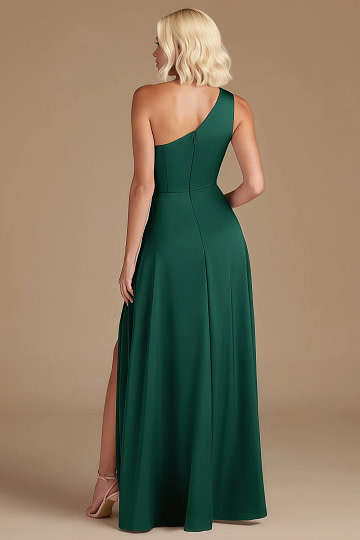 Akaks Gleeful Emerald Green Satin Bridesmaid Dresses | Akaks