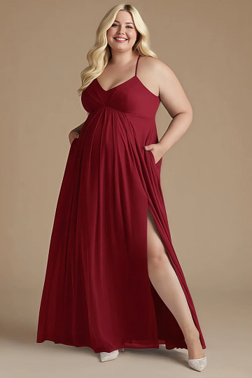 Akaks Honest Maternity Bridesmaid Dresses Burgundy Plus Size Image679936