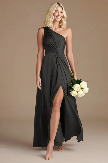 Akaks Gleeful Black Satin Bridesmaid Dresses Image677845