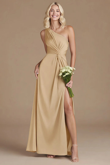 Akaks Gleeful Gold Satin Bridesmaid Dresses Image229764
