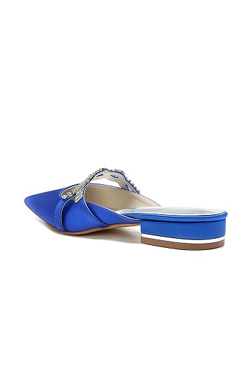 Akaks Royal Blue Sela Kitten Heels Sandals with Crystal Accents Image244184