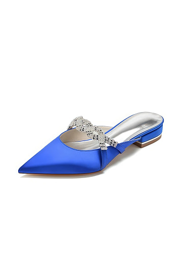 Akaks Royal Blue Sela Kitten Heels Sandals with Crystal Accents Image541635