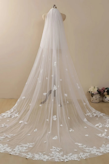 Wren Lace Trimmed Wedding Veil​