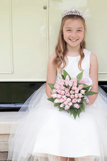 Akaks Nola Silver Metal Frame With White Crystal Bridal Princess Tiara And Crown Image341606