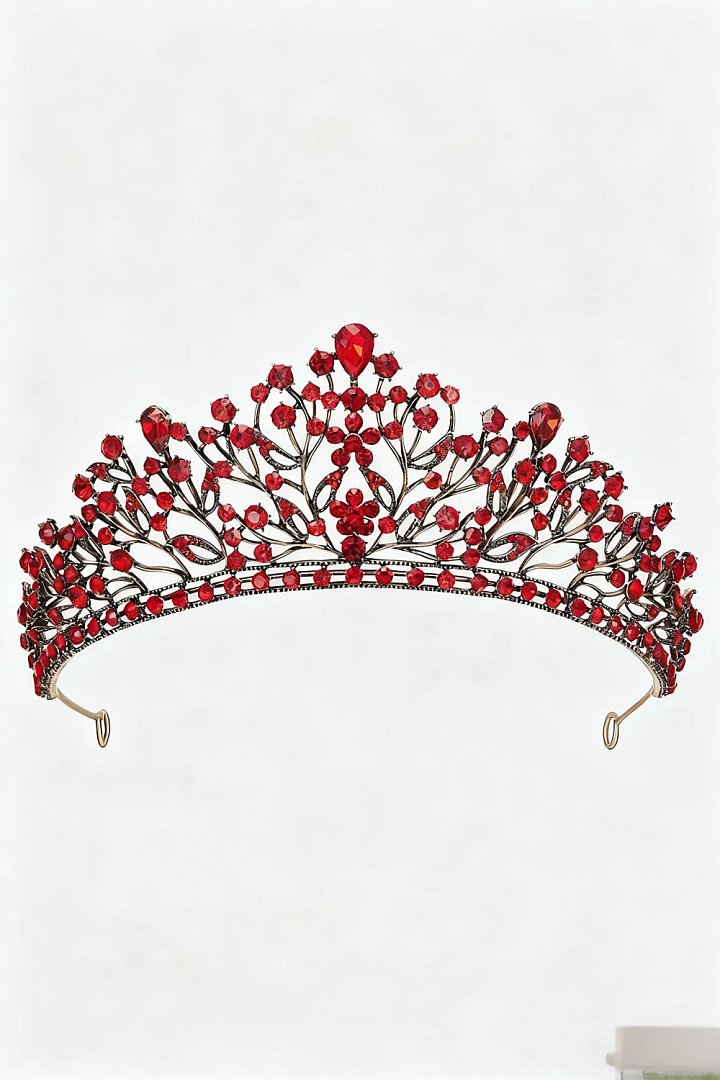 Akaks Maris Bronze Metal Frame With Red Crystal Gala Crystal Fairy Crown With Princess Image693670