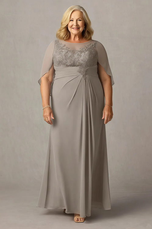 sachin and babi light blue dress Zaldita Two Piece Dress Set for Women Plus Size Mother of The Bride Dress  Suit Formal Gowns Grey 4XL main image 1