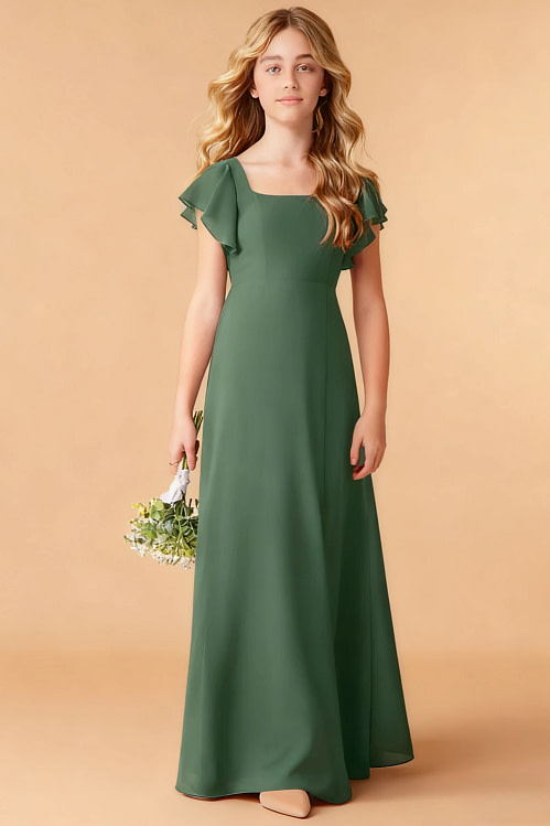 princess polly baby blue dress Chiffon Swag Sleeve Junior Bridesmaid Dress main image 1