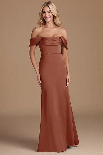 infinity dress auburn brown Akaks Chiffon Swatch with our Burnt orange