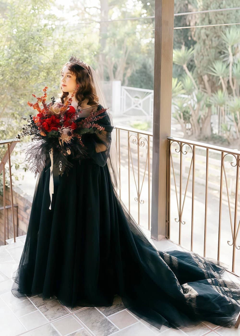 Marine Plus Size Black Wedding Dress Under 500