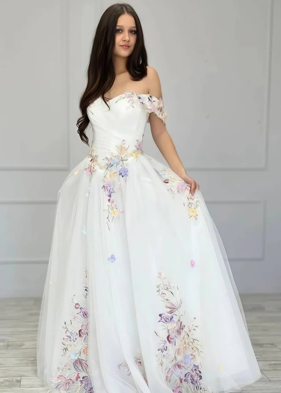 Akaks BaliSeminyak Wedding Gowns With Colored Embroidery