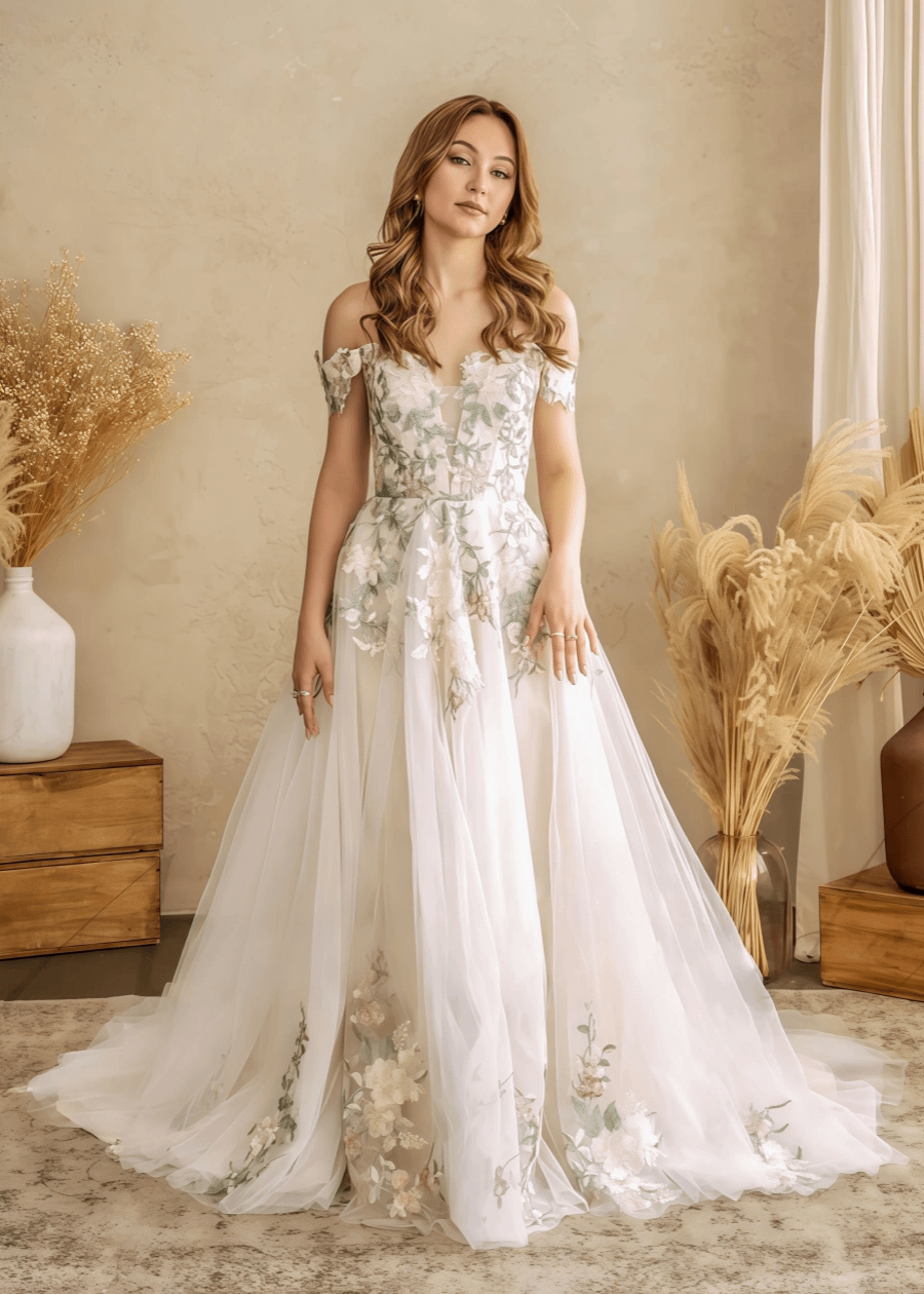 Akaks Hallstatt Floral Embroidered Wedding Dress Under 500