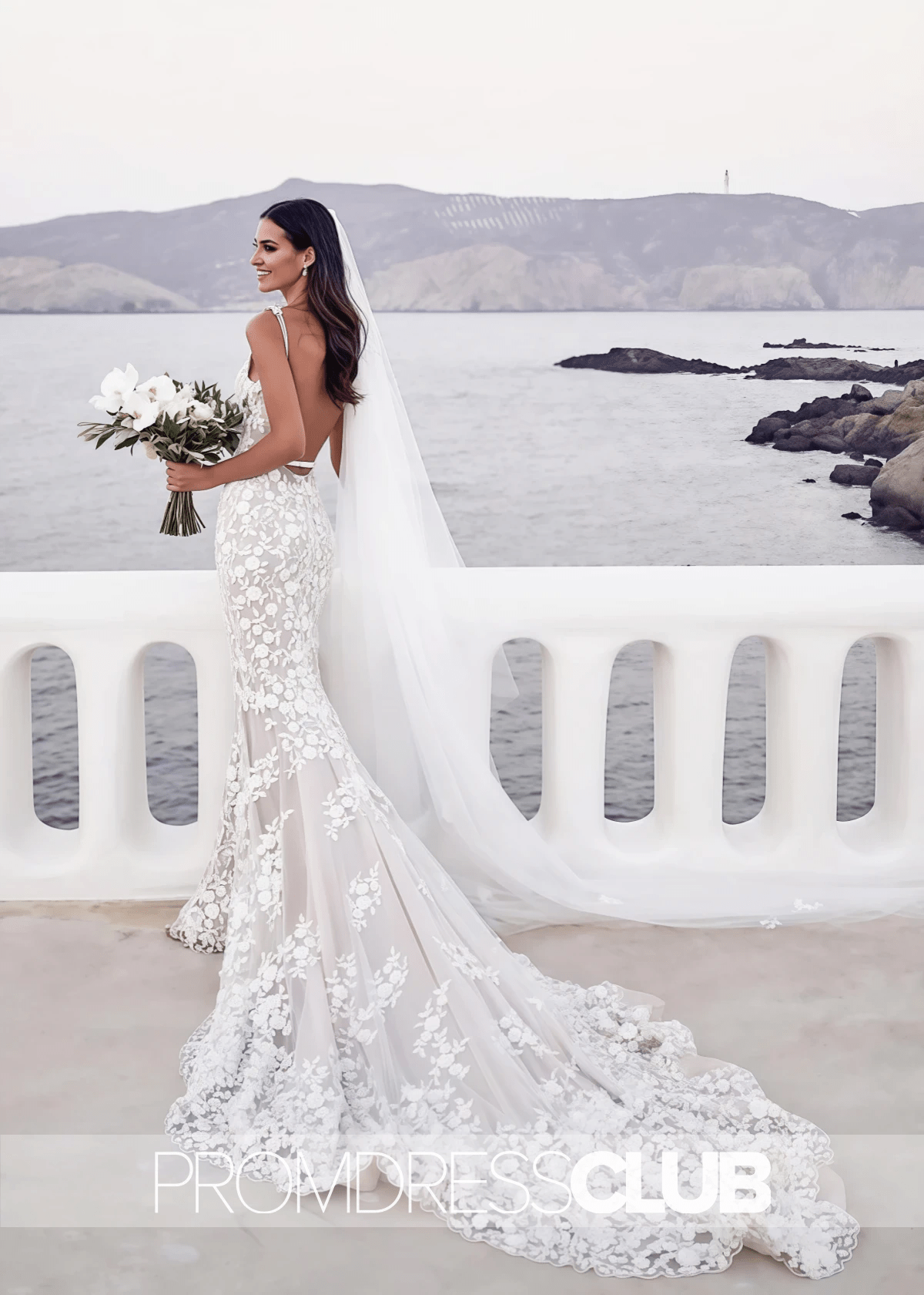 Promdressclub Michaelia White Long Beach Wedding Dresses Under 500